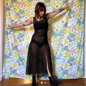 Fitted Sheer Maxi Dress